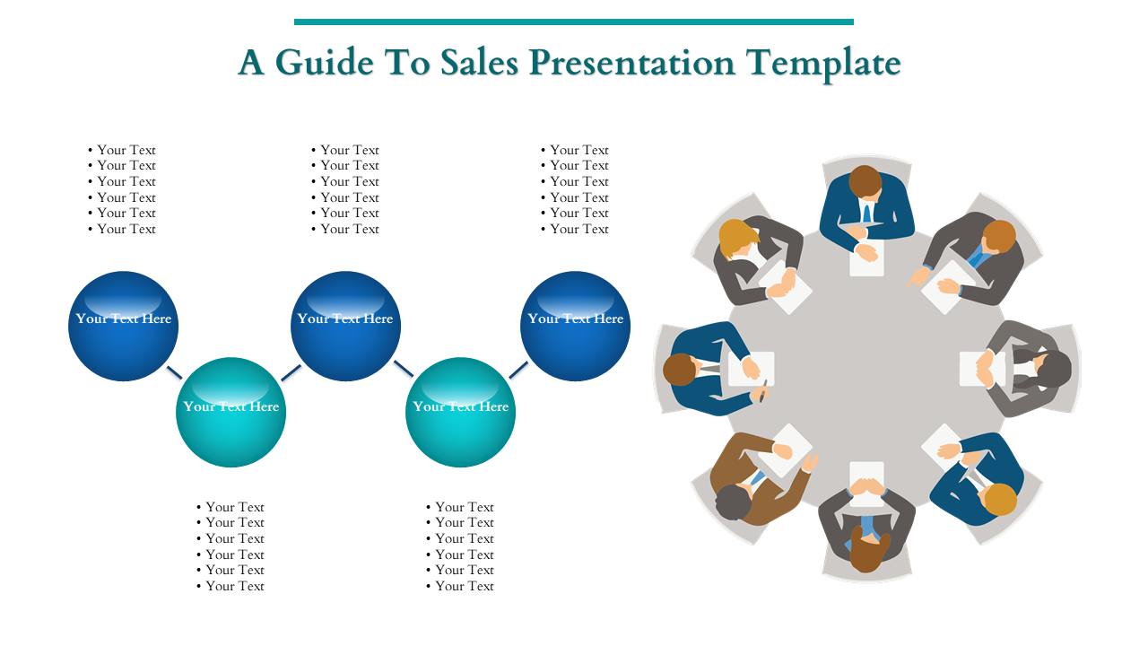 Free - Amazing Sales Presentation Template with Five Nodes